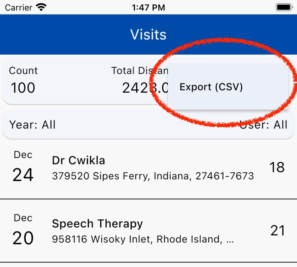 CSV Export